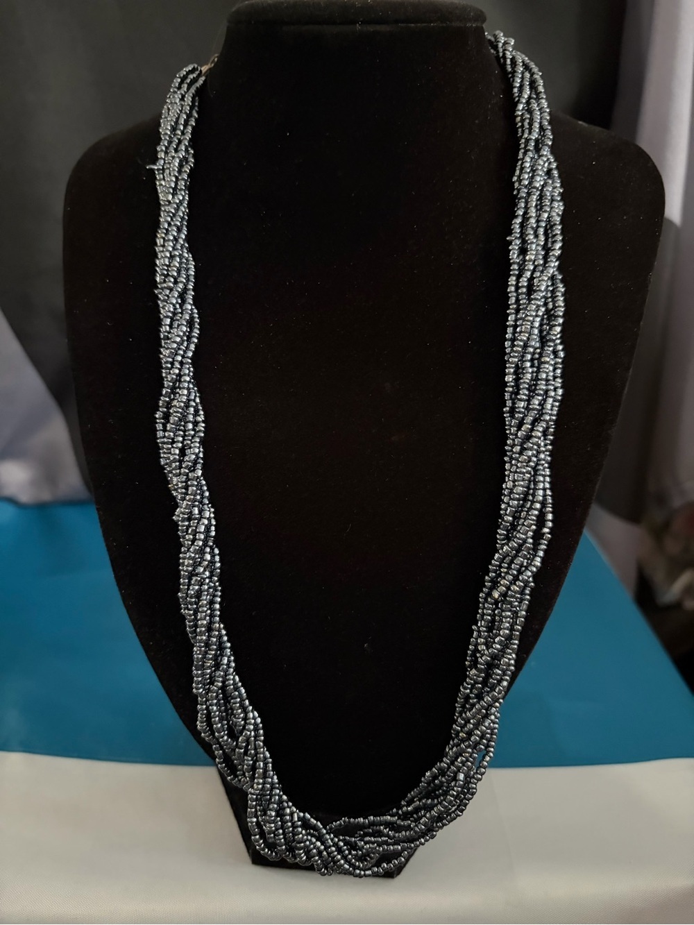 Handmade Multi-Strand Hematite Beaded Necklace - Women's Jewelry